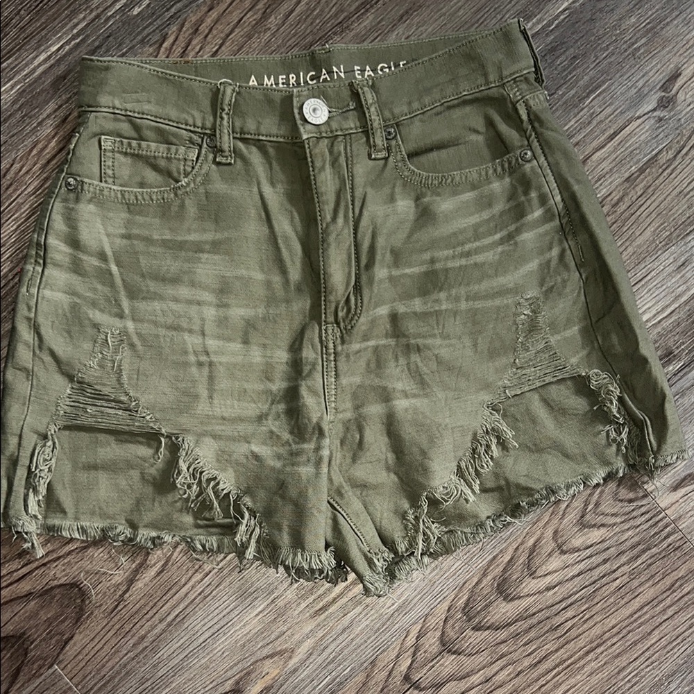 American Eagle Outfitters High Waist Green Shorts